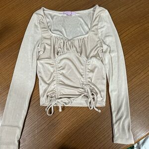 Crave Fame Cream Long Sleeve Top
